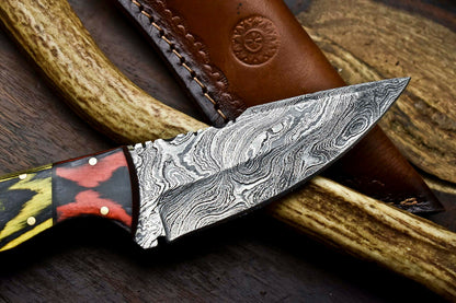 HS-616 Handmade Damascus Skinning Blade Camping Full Tang Knife