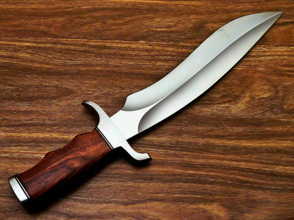 HS-380 CUSTOM HAND FORGED D2 TOOL Steel Blade 17" Bowie Hunting Knife NATURAL WOOD