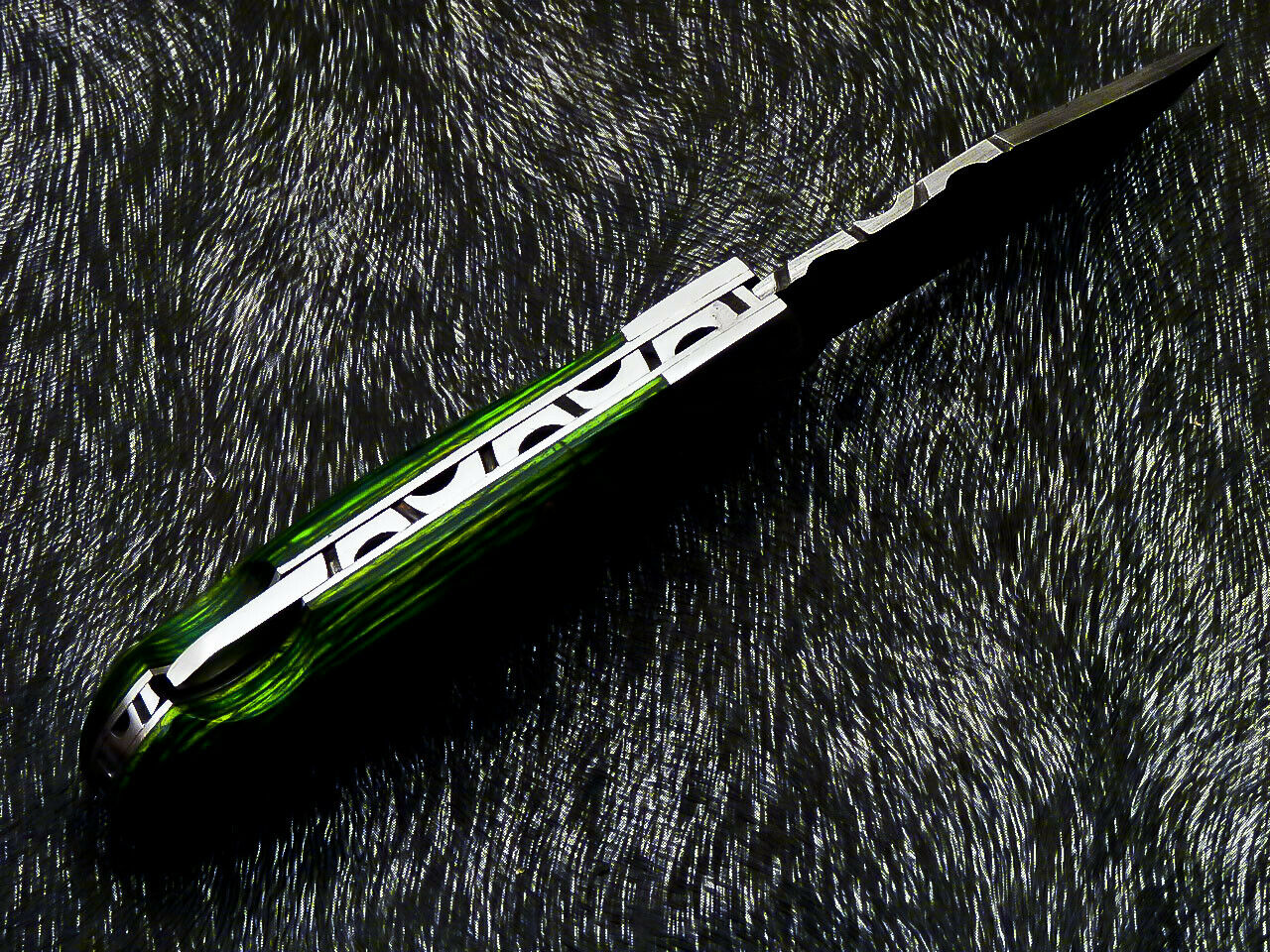 HS-1118 '' CUSTOM HANDMADE DAMASCUS BLADE POCKET FOLDING KNIFE - HARD WOOD HANDLE