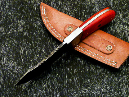 HS-582 Custom Hand Forged Damascus Steel 8" Hunting Knife - Pakka Wood