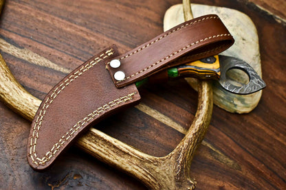 HS-895 Handmade Damascus Hunting Blade Karambit Full Tang Knife