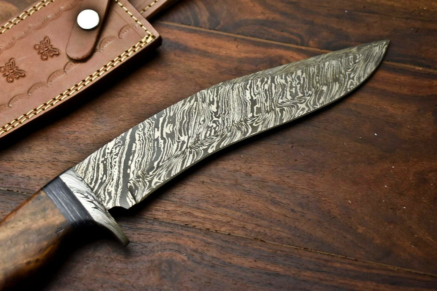HS-868 Custom Handmade Damascus Steel Hunitng/Kukri Knife - Awesome Wood Handle