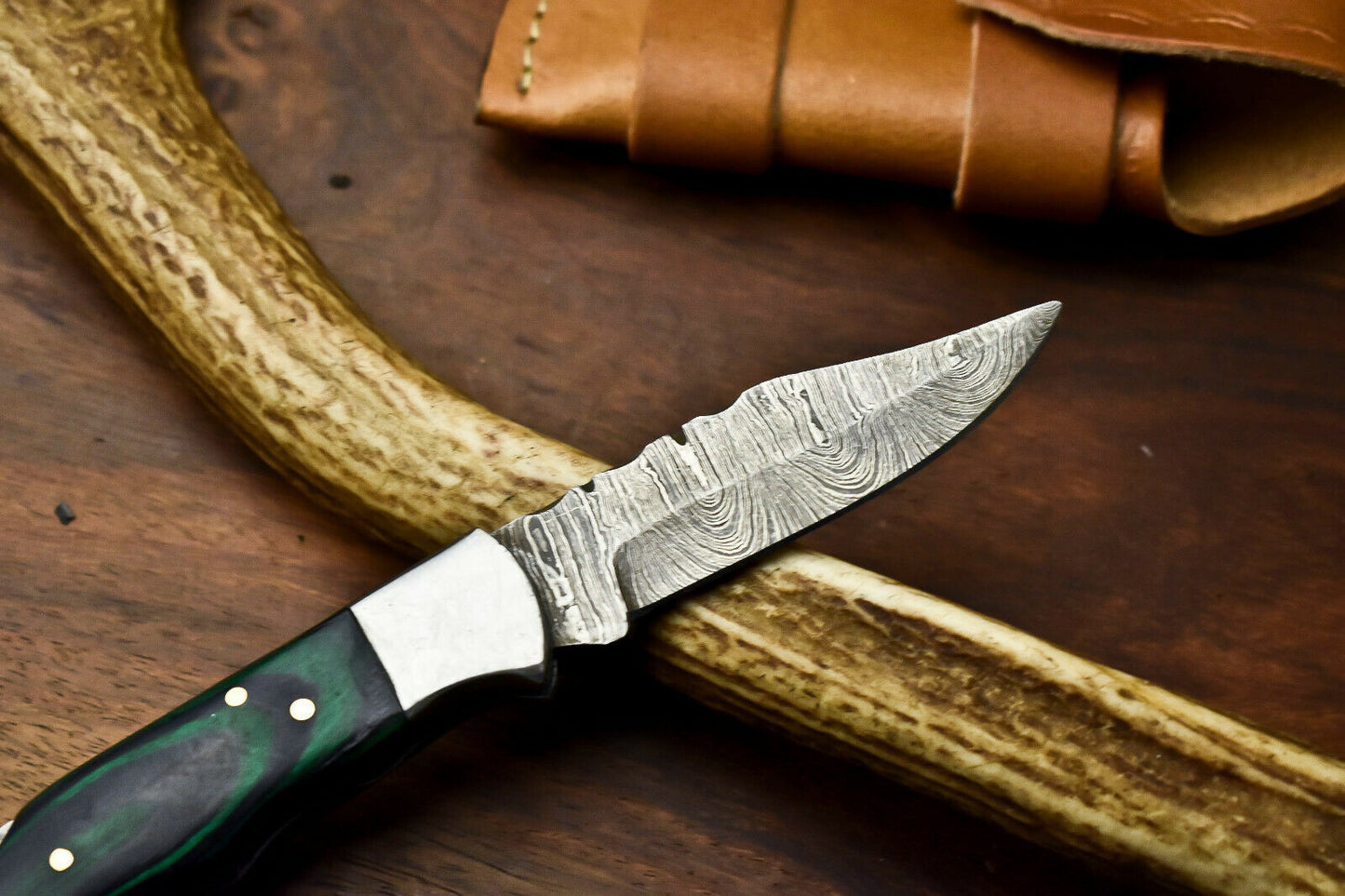HS-1126 '' Hand Made Damascus Steel Blade Back Lock Folding Knife