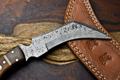 HS-901 Handmade Damascus Hunting Blade Karambit Full Tang Knife