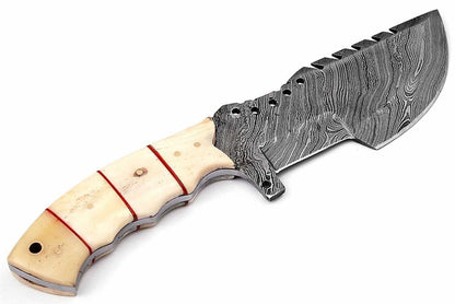 HS-935 Custom Handmade Damascus Steel Tracker-Hunting Knife With Camel Bone Handle