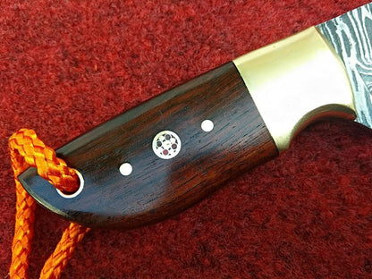 HS-991 Custom Handmade Knife Cowboy Brass Bolster Forged Damascus Steel