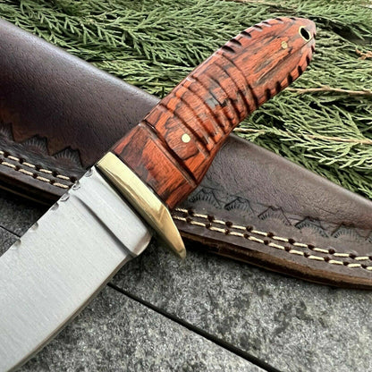 HS-567 Custom Handmade D2 Steel High Polish Hunting Skinner Knife W/Sheath