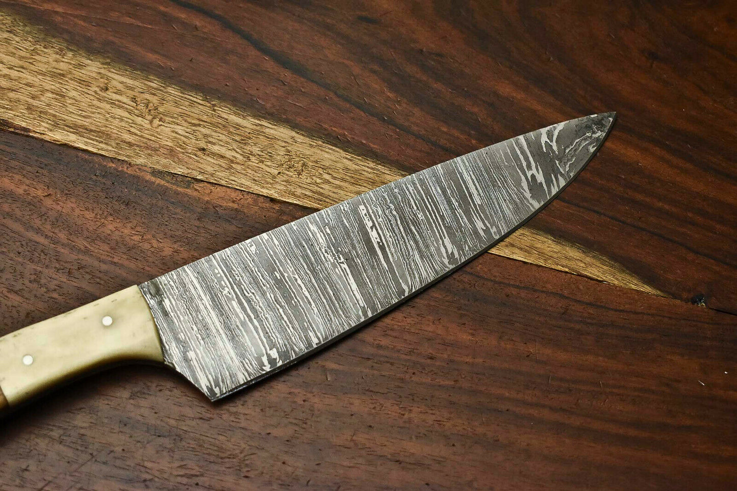 HS-263 Hand Made Damascus Steel Blade Chef Kitchen Full Tang Knife | OLIVE WOOD best gift for mom