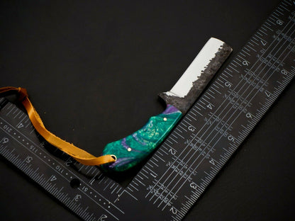 HS-956 Carbon Steel Cowboy Bull Cutter Knife – 7.5 Inch, Resin Handle, Leather Sheath