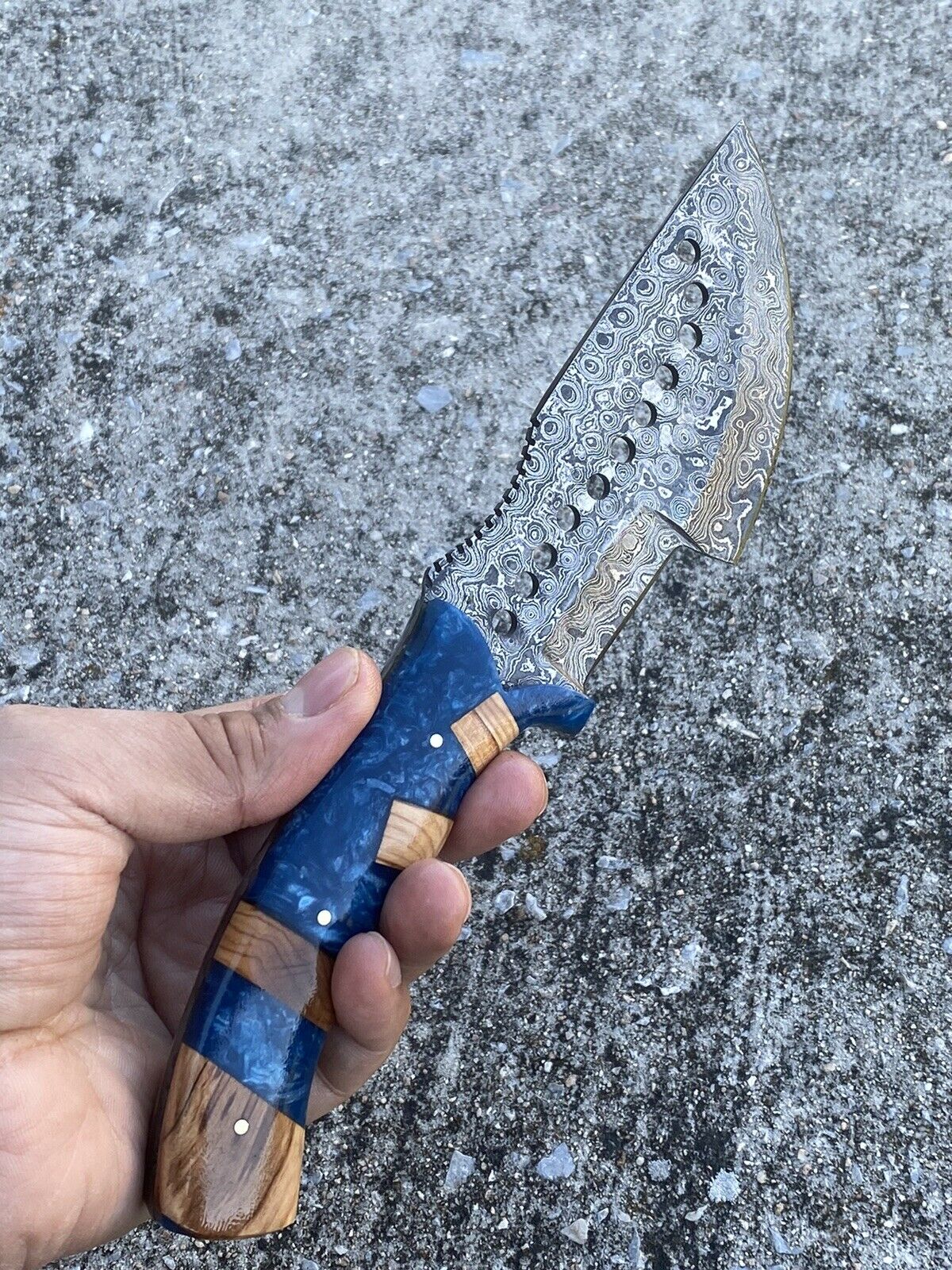 HS-928 Custom Handmade Damascus Tracker/Hunitng Knife With Wood Handle Handle