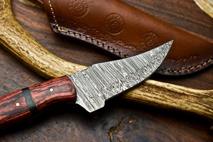 HS-596 Handmade Damascus Skinning Blade Camping Full Tang Knife