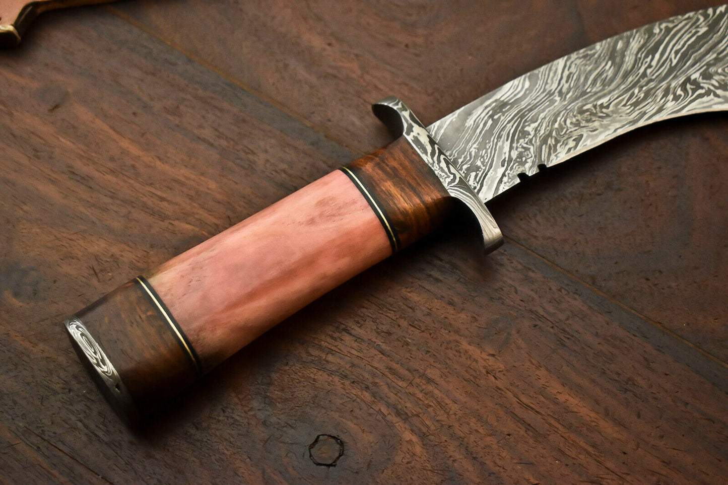 HS-869 Custom Handmade Damascus Steel Hunitng/Kukri Knife - Colour Camel Bone Handle