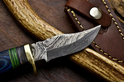 HS-676 Custom HandMade Damascus Steel Blade Hunting Miniature Knife | HARD WOOD