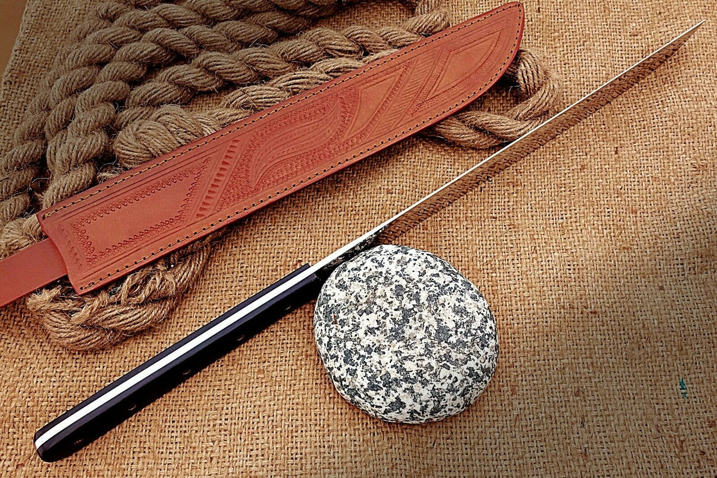 HS-1096 | Custom Handmade Steel D2 Fighter Hunting Combat Mini Sword knife With Resin Handle