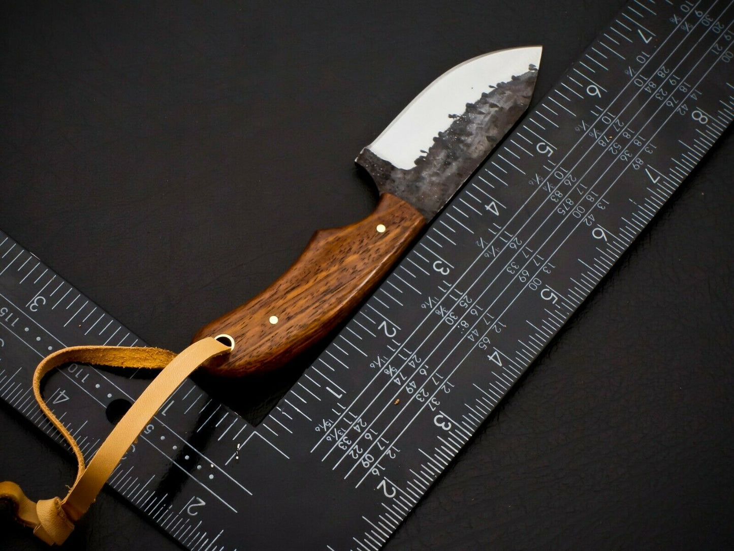 HS-955 Carbon Steel Cowboy Bull Cutter Knife – Oil Tempered, Custom Leather Sheath