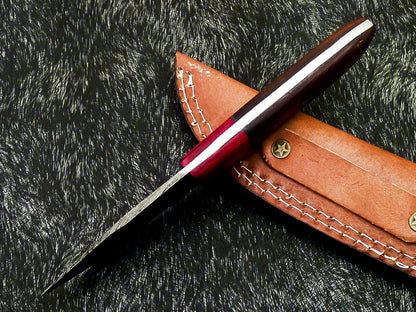 HS-580 Custom Hand Forged Damascus Steel 8" Hunting Knife -Pakka & Natural Wood
