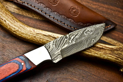 HS-620 Handmade Damascus Skinning Blade Camping Full Tang Knife