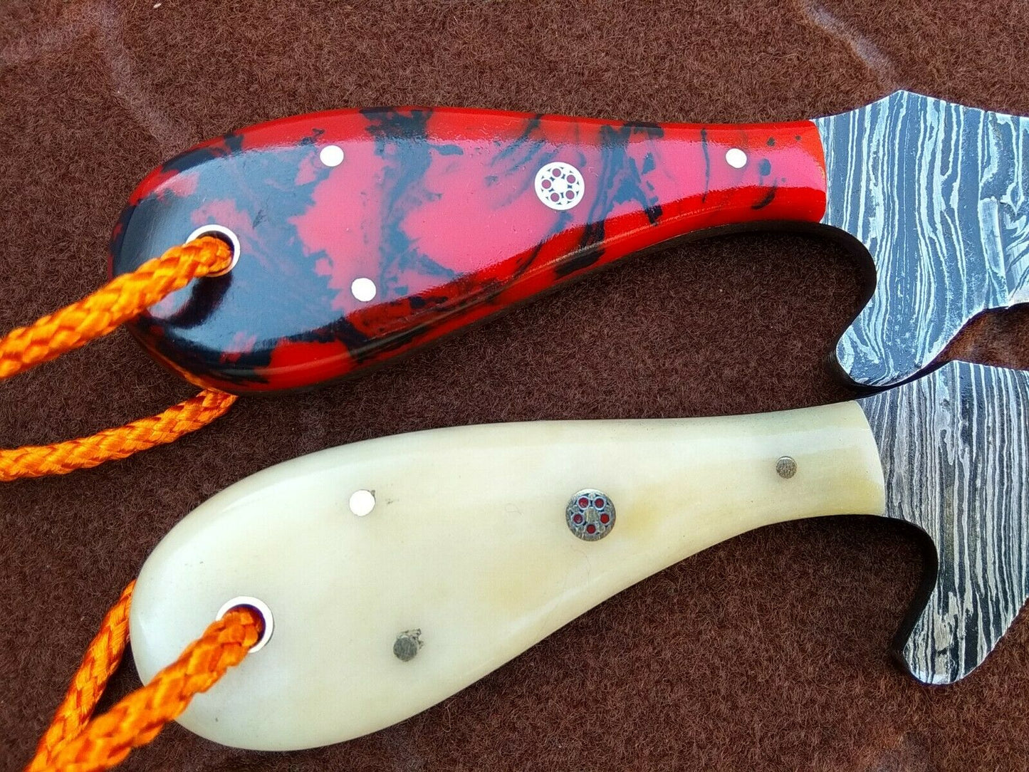 HS-988 Custom Cowboy Knife SET Handmade Rare Damascus Knives