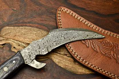 HS-904 Custom Handmade Damascus Hunting Blade Karambit Camping Full Tang Knife Gifts