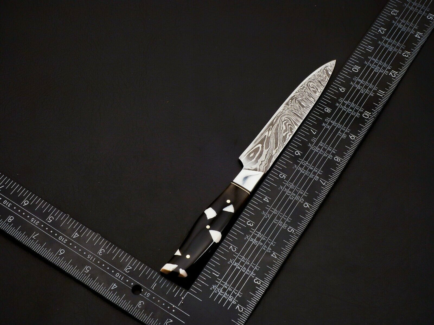 HS-100 Handmade Damascus Steel Chef Knife Set – Full Tang, 288 Layers, Leather Sheath