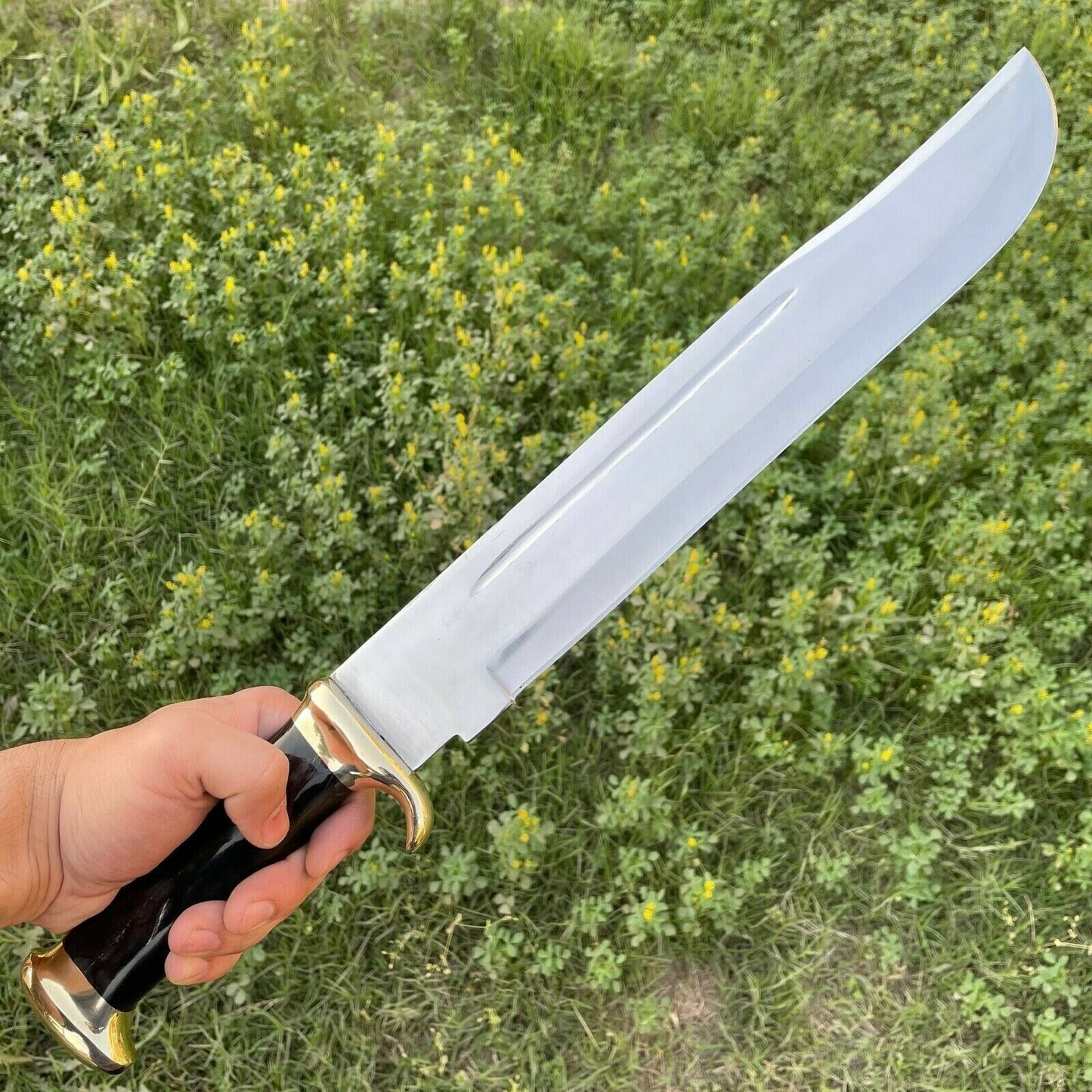 HS-382 '' 20'' Custom Hand Forged D2 Steel Crocodile Dundee Bowie Knife W/Sheath