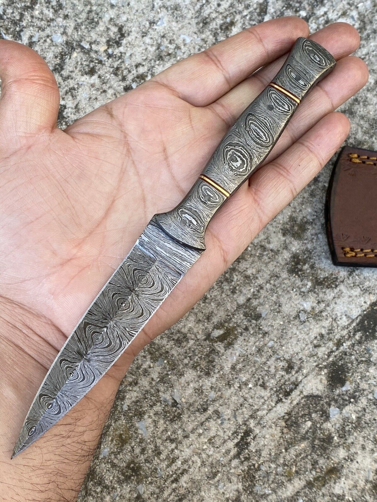 HS-862 Custom Handmade Damacsus Steel Dagger knife - Damascus Handle