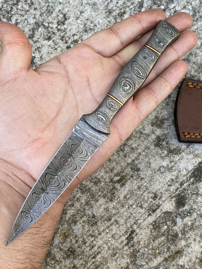 HS-862 Custom Handmade Damacsus Steel Dagger knife - Damascus Handle