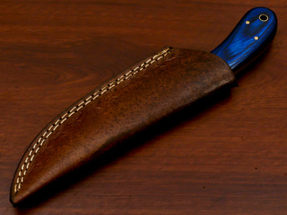 HS-376 '' HAND MADE DAMASCUS BLADE SKINNING HUNTING KNIFE - FULL TANG - PAKKA WOOD