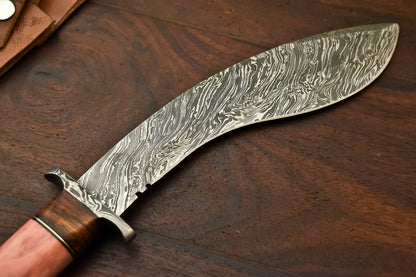 HS-869 Custom Handmade Damascus Steel Hunitng/Kukri Knife - Colour Camel Bone Handle
