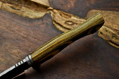 HS-395 | Handmade Damascus Steel Blade Hunting Knife | HARD WOOD