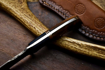 HS-925 Custom Handmade Damascus Steel Tracker-Hunting Knife With Wood Handle