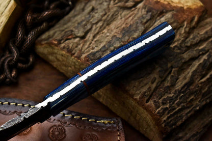 HS-675  Custom Handmade Damascus Steel Skinner Knife - Beautiful Hard Wood Handle