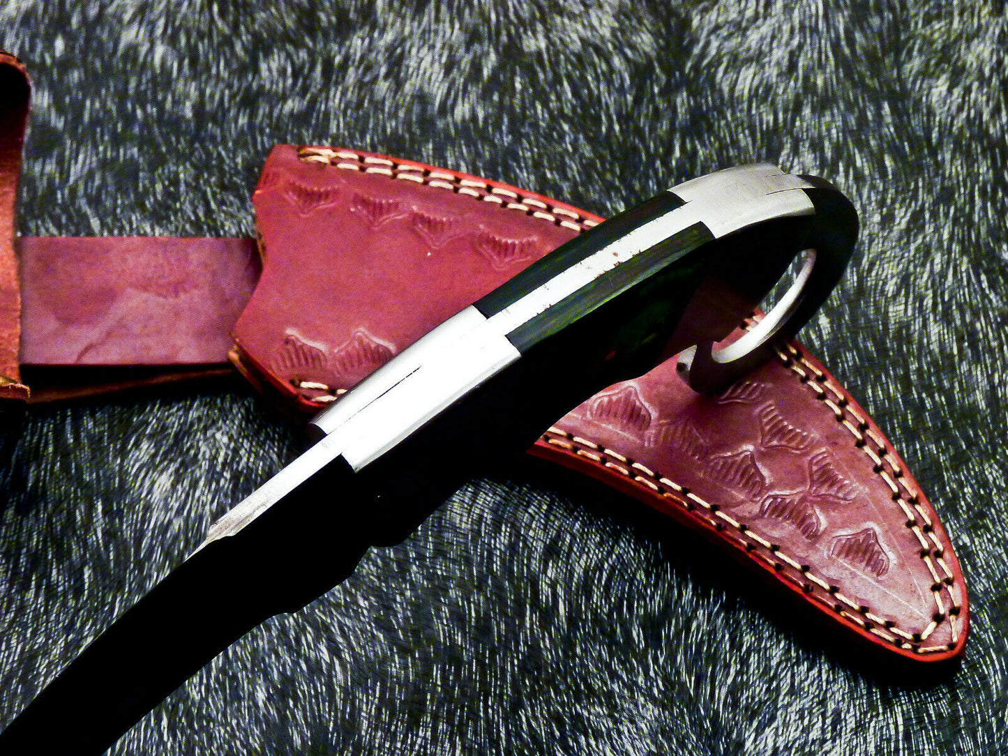 HS-892 Custom Hand Forged Damascus Steel 10" Karambit Knife - Hard Wood Handle
