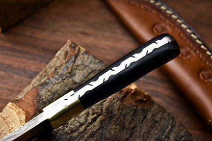HS-706 Custom Handmade Damascus Steel Skinner Knife - Beautiful Resin Handle