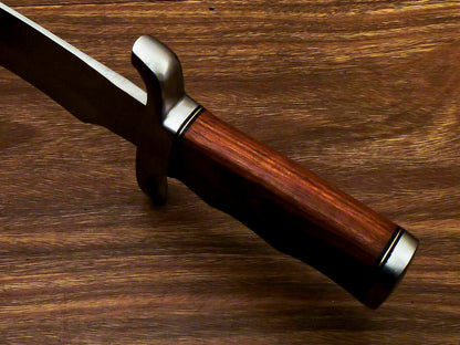 HS-380 CUSTOM HAND FORGED D2 TOOL Steel Blade 17" Bowie Hunting Knife NATURAL WOOD