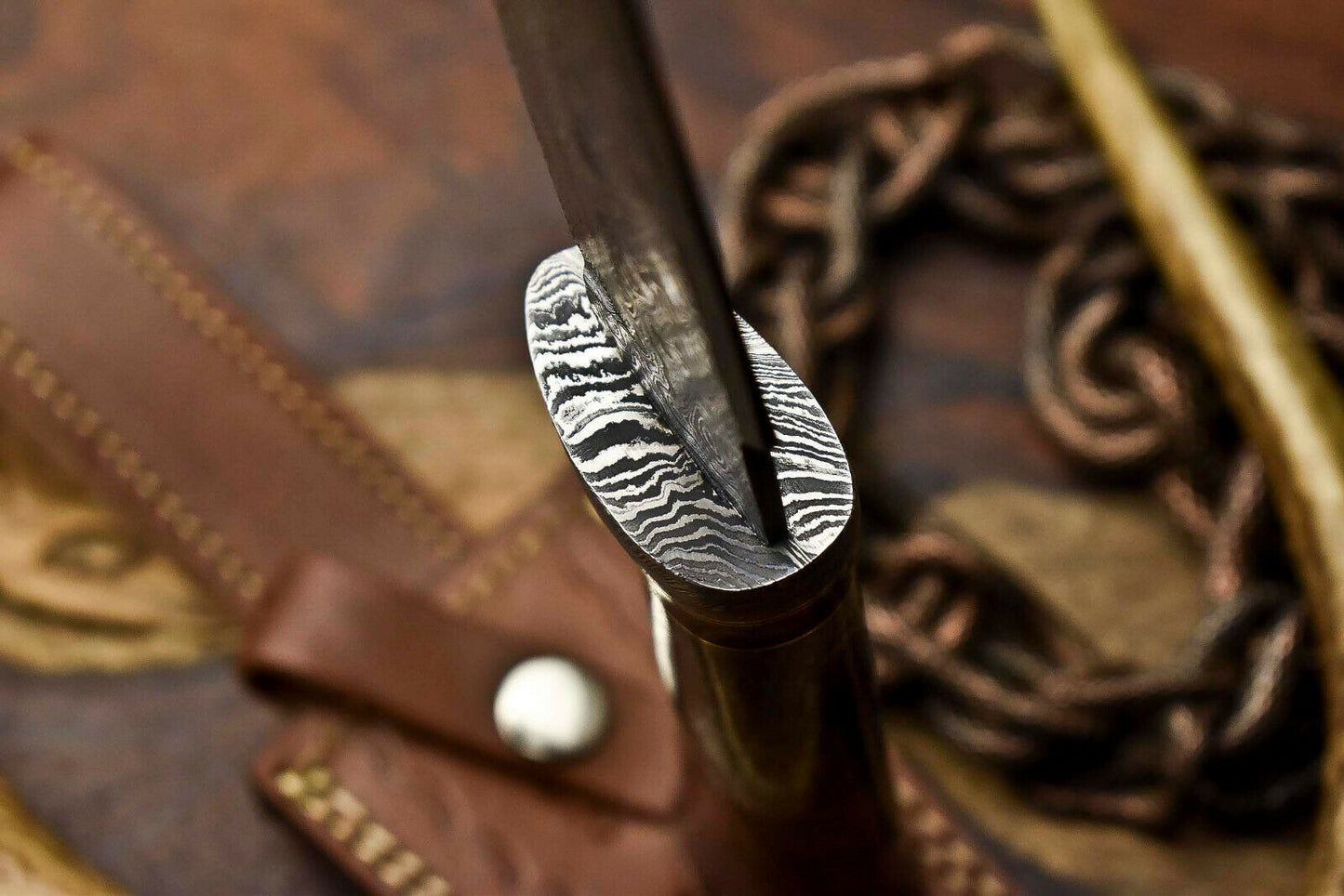 HS-404 | Custom Handmade Awesome Camel Bone/Walunt Wood Handle Damascus Steel Hunting Knife - Great Price