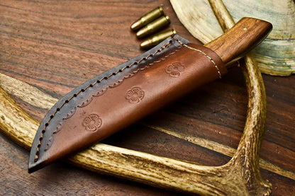 HS-624 Handmade Damascus Skinning Blade Camping Full Tang Knife