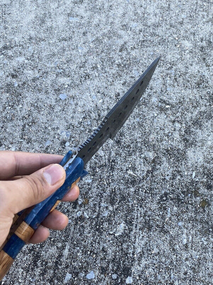 HS-928 Custom Handmade Damascus Tracker/Hunitng Knife With Wood Handle Handle