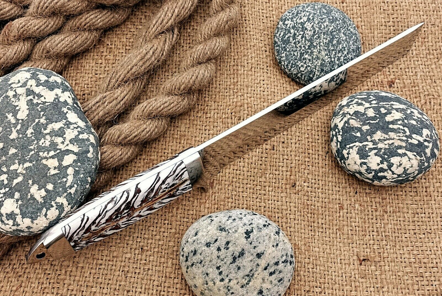 HS-1098 | Custom Handmade Steel D2 Fighter Hunting Combat Mini Tanto Blade Sword knife With Resin Handle