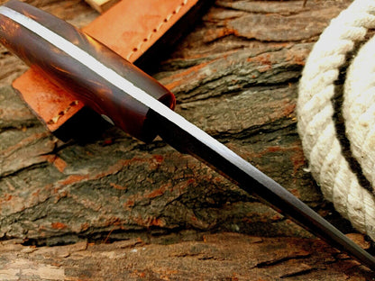 HS-590  Custom Handmade Damascus Skinner knife with wood handle