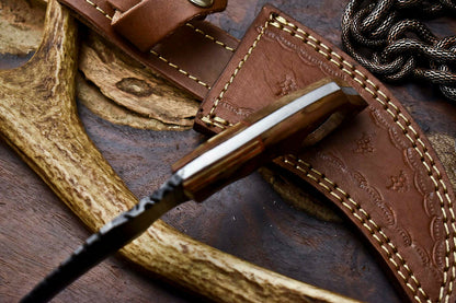 HS-906 Custom Handmade Damascus Steel Karambit Knife - Beautiful Hard Wood Handle