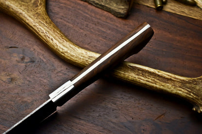 HS-261 Hand Made Damascus Steel Blade Chef Kitchen Full Tang Knife | WALNUT WOOD