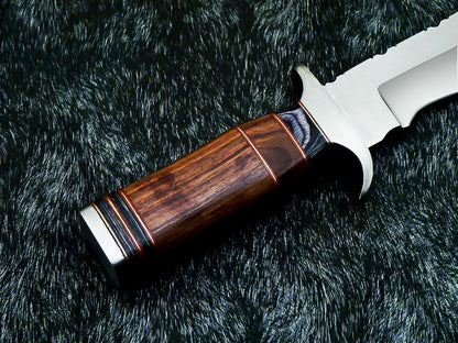 HS-313 Custom Handmade D2 TOOL Steel Blade 15" Bowie Hunting Knife Hard Wood