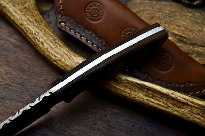 HS-608 Handmade Damascus Skinning Blade Camping Full Tang Knife