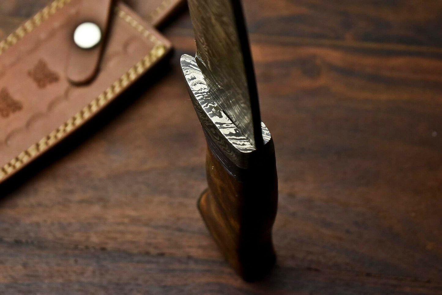 HS-868 Custom Handmade Damascus Steel Hunitng/Kukri Knife - Awesome Wood Handle