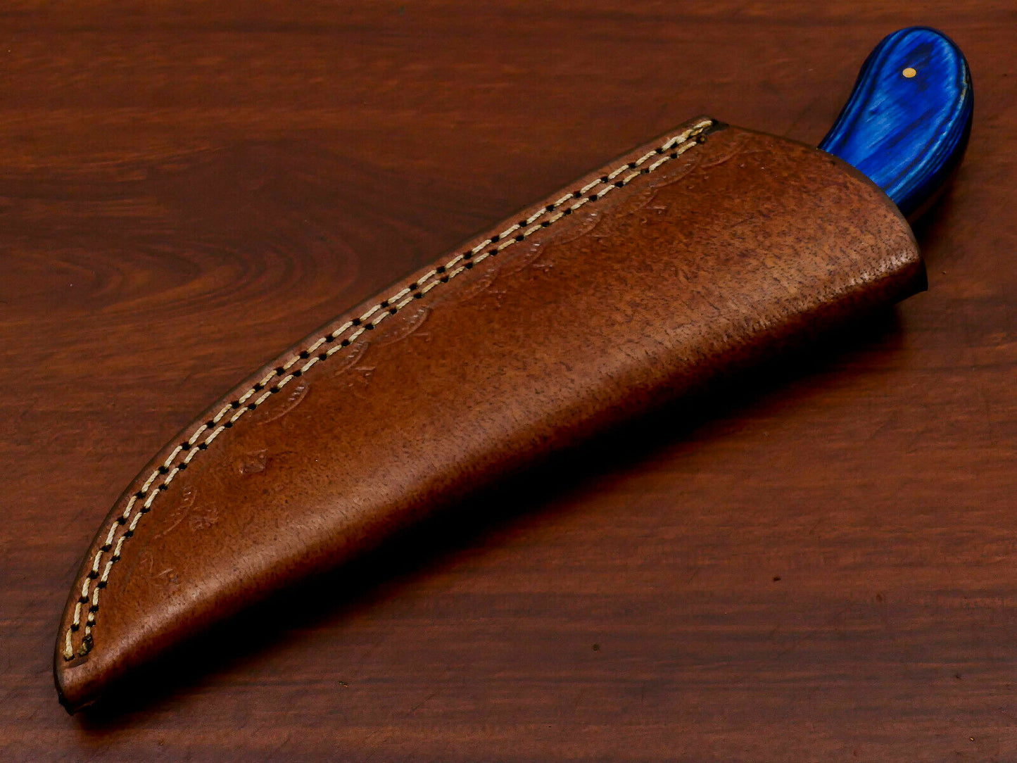 HS-565 HANDMADE DAMASCUS CUSTOM PAKKA WOOD HANDLE SKINNING CAMPING KNIFE