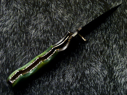 Damascus Liner Lock Folding Knife – Camel Bone Handle | HS-1121