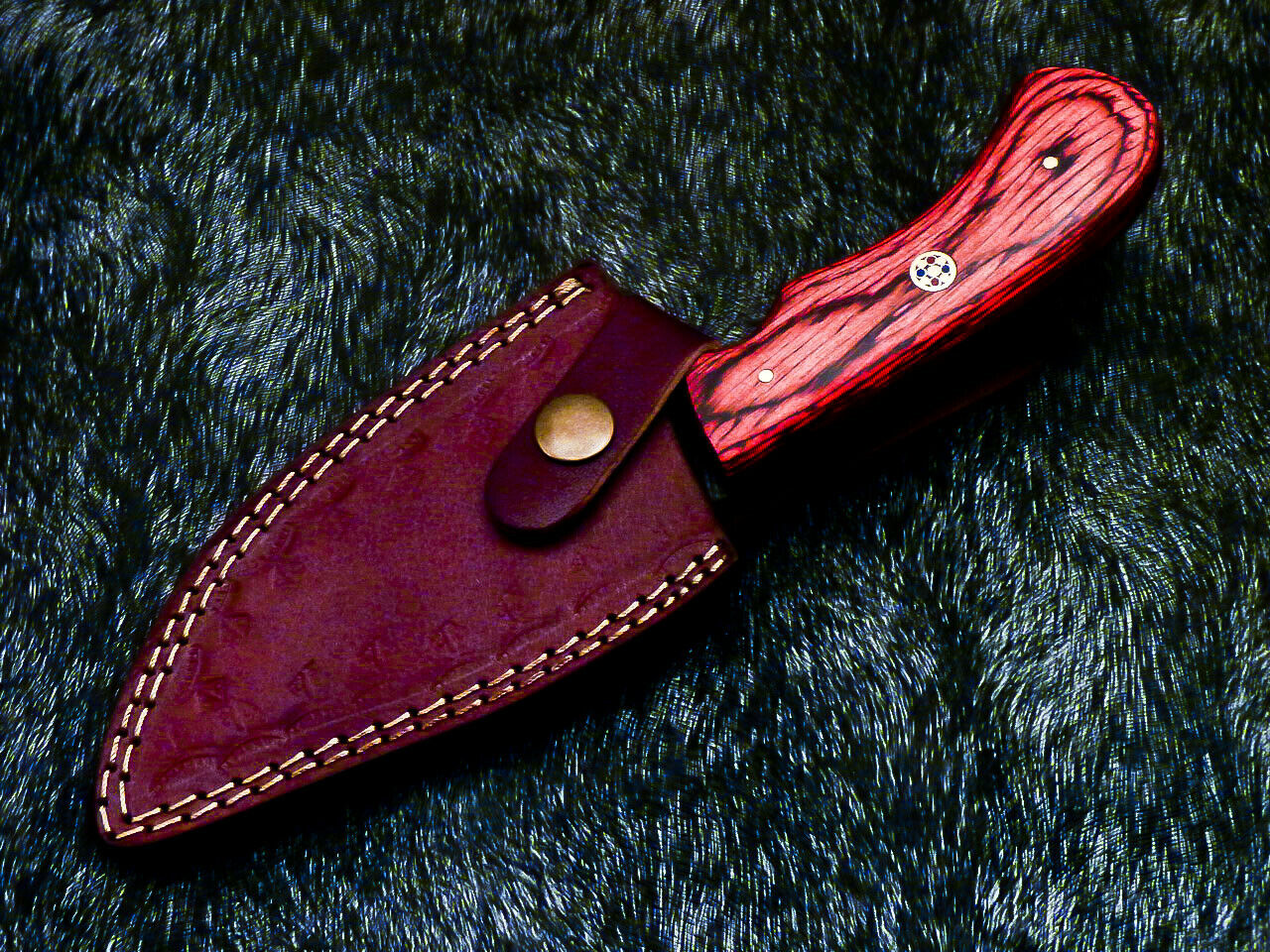 HS-578 Custom Hand Forged High Carbon Real File Steel Blade - 8" Skinning Knife