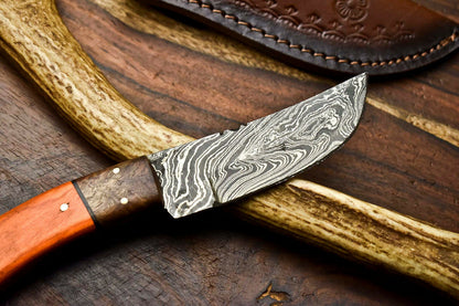 HS-621 Handmade Damascus Skinning Blade Camping Full Tang Knife