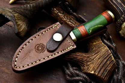 HS-407 | Custom Handmade Awesome Camel Bone Handle Damascus Steel Hunting Knife - Great Price